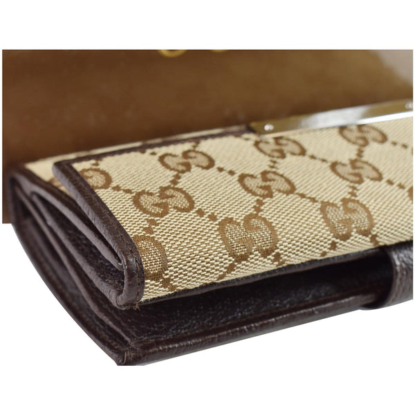 GUCCI GG Supreme Continental Flap Wallet Beige/Brown 112715