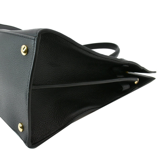 BURBERRY Large Title Leather Tote Bag Black