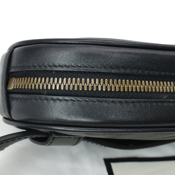 GUCCI GG Marmont Matelasse Leather Belt Bag Black 476434