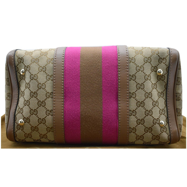 GUCCI Vintage Web GG Canvas Boston Bag Beige 247205