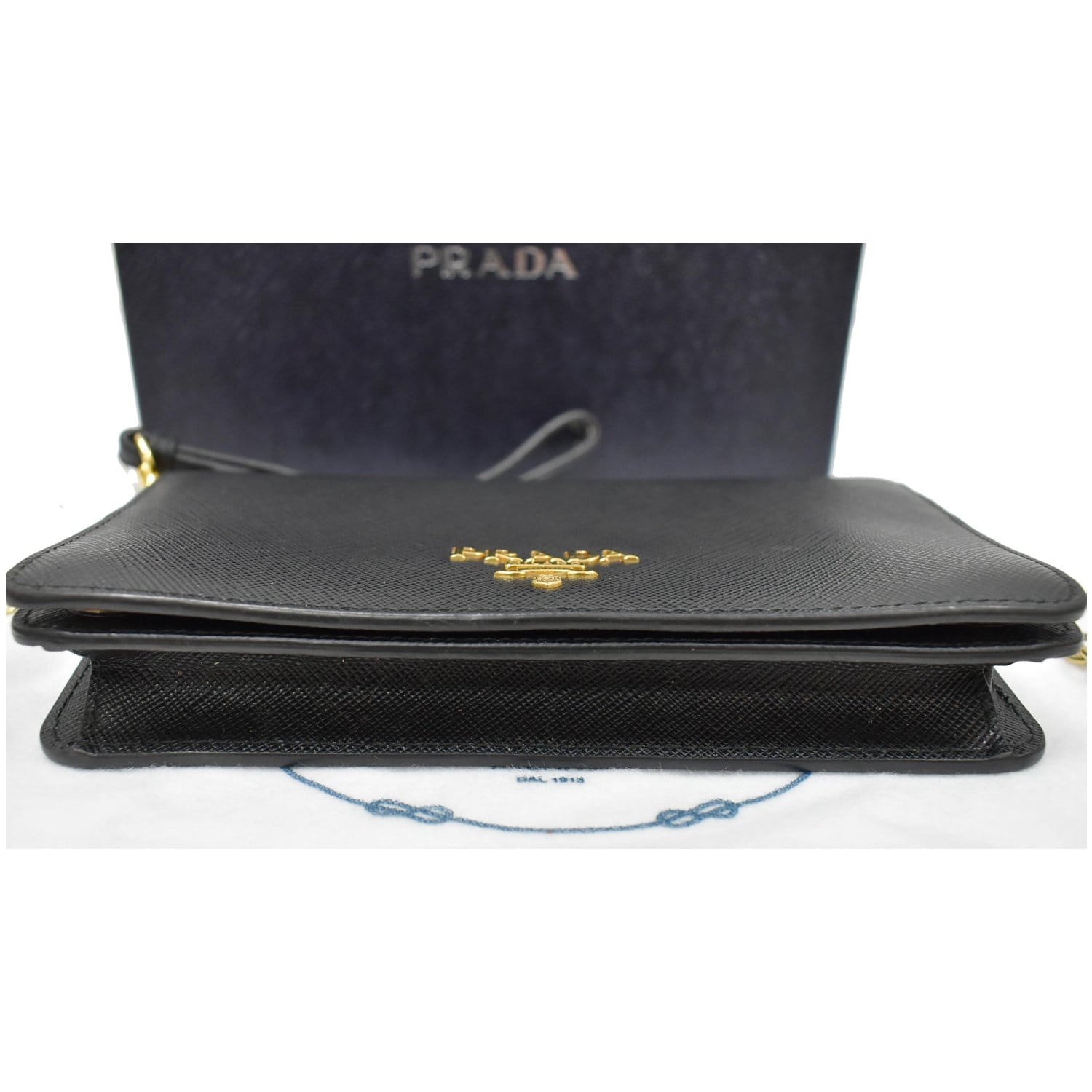 PRADA Saffiano Leather Mini Shoulder Bag Black