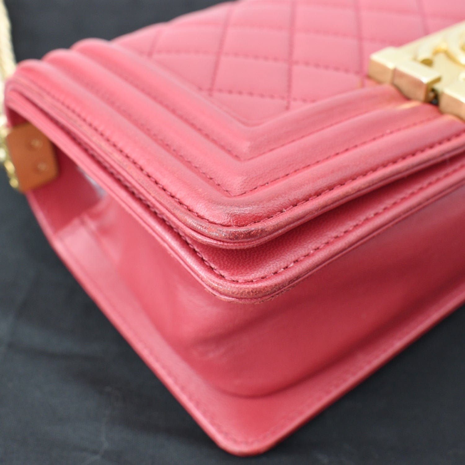 Chanel Pink Patent Leather Boy Flap Bag Chanel