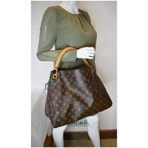 LOUIS VUITTON Artsy MM Monogram Canvas Shoulder Bag Brown