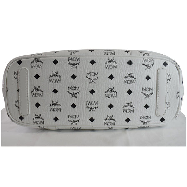 MCM Delmy Shopper Visetos Tote Bag White