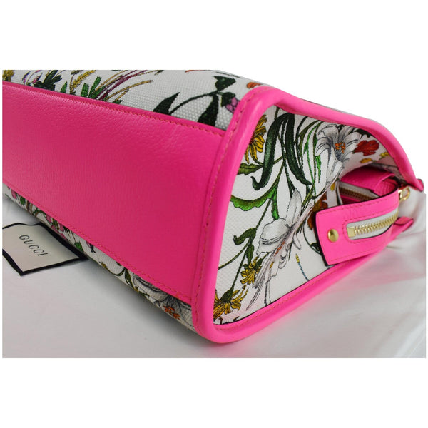 GUCCI Medium Flora Canvas Tote Shoulder Bag Pink 550141