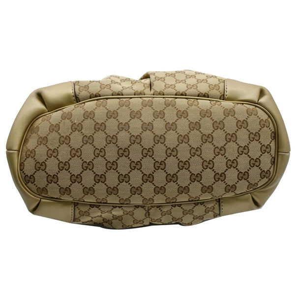 GUCCI Sukey GG Canvas Top Handle Satchel Bag Beige 285730