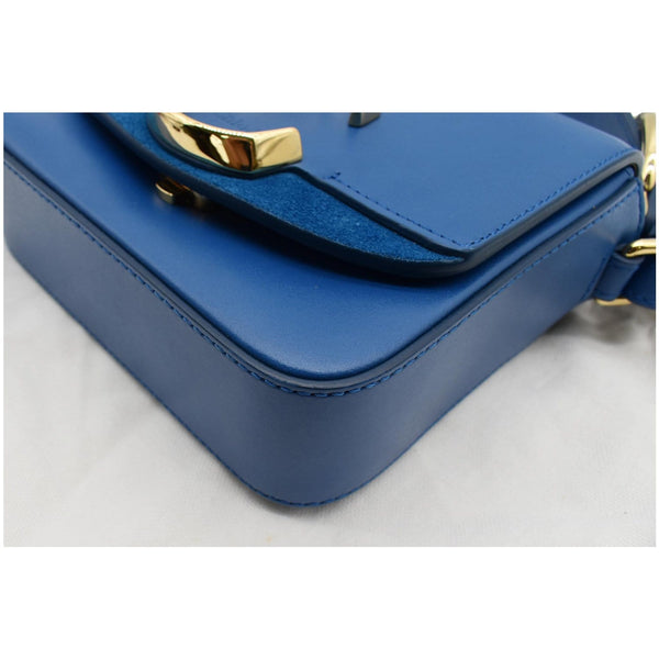 Chloe Mini C Flap Suede Leather Crossbody Bag Blue - DDH