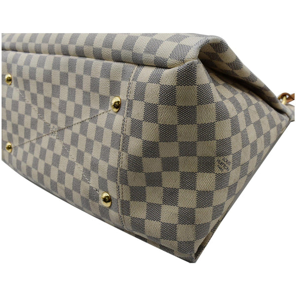 Used Louis Vuitton Artsy MM Damier Azur Shoulder Bag White