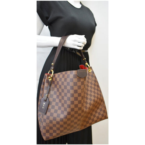 LOUIS VUITTON Graceful MM Damier Ebene Shoulder Bag Brown