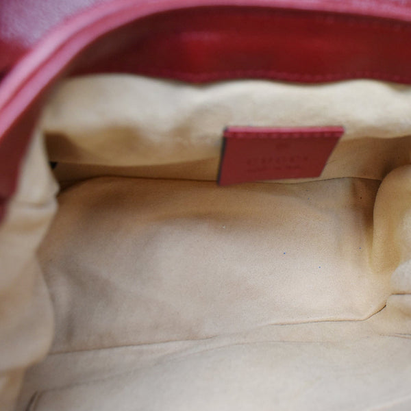 GUCCI GG Torchon Marmont Mini Top Handle Crossbody Bag 583571 Black/Cerise - Hot Deals