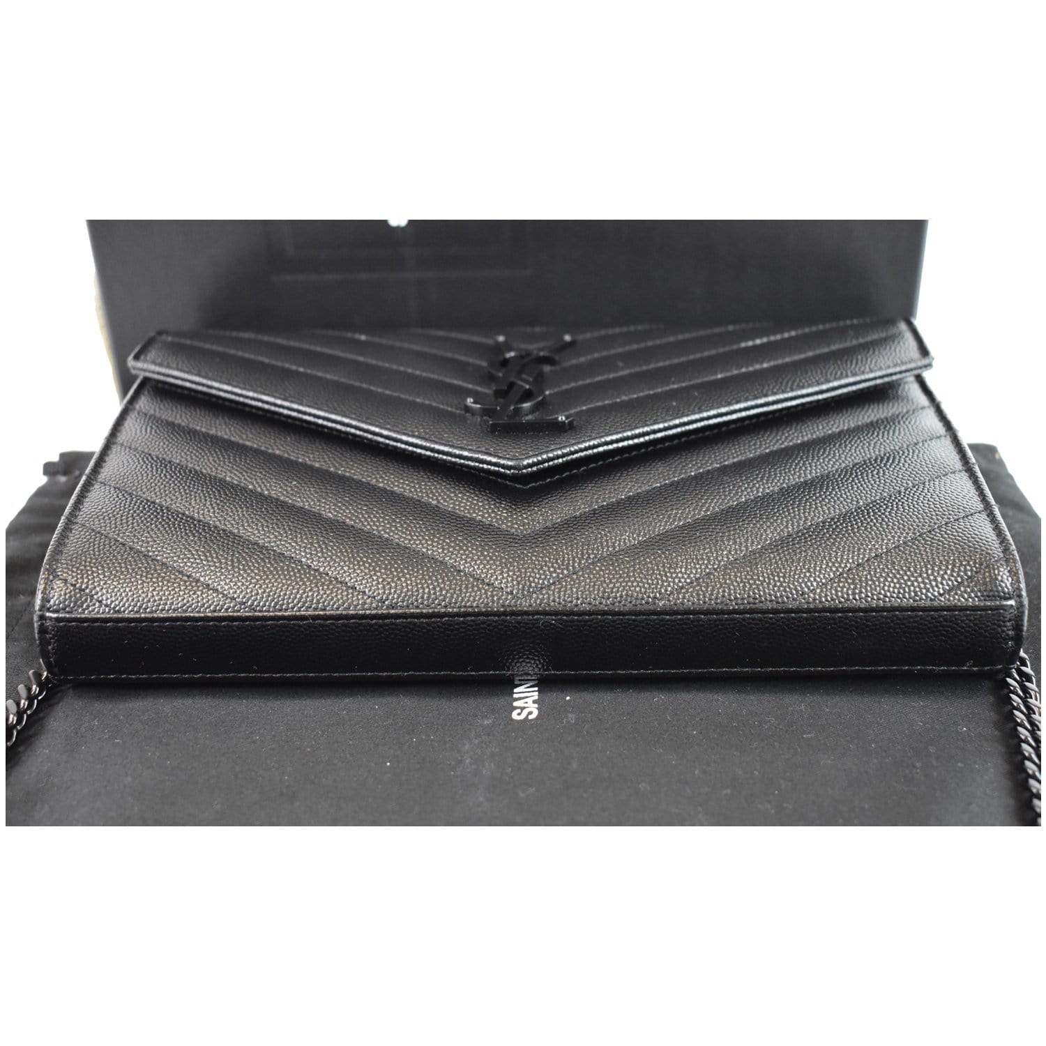 Monogramme Grain De Poudre Leather Wallet-on-chain, Black Hardware