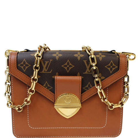 LOUIS VUITTON Biface Calfskin Monogram Canvas Shoulder Bag Brown