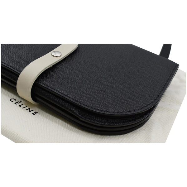 CELINE Grained Leather Strap Clutch Bag Black - Final Sale