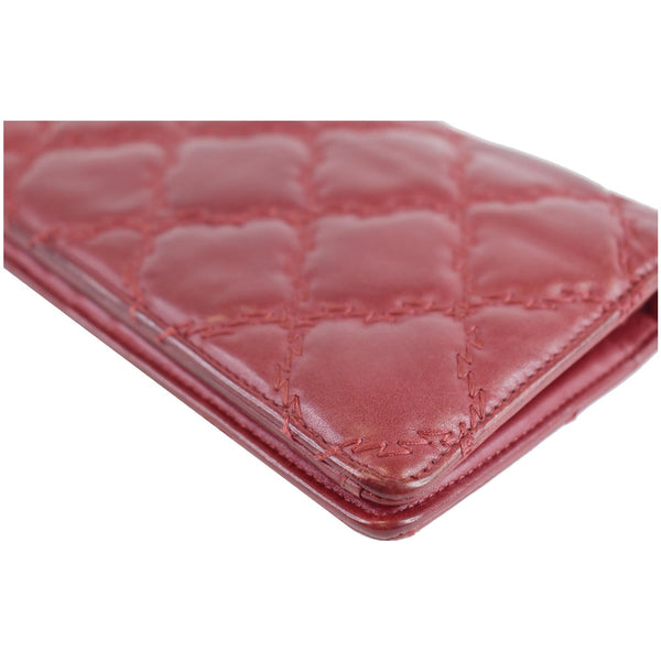 CHANEL CC Wild Stitch Lambskin Leather Wallet Red - Last call
