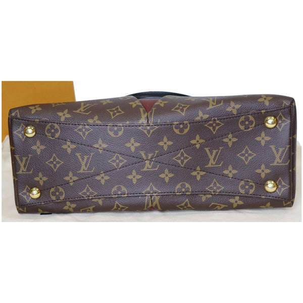 Louis Vuitton V MM Monogram Canvas Tote Shoulder Bag brown base