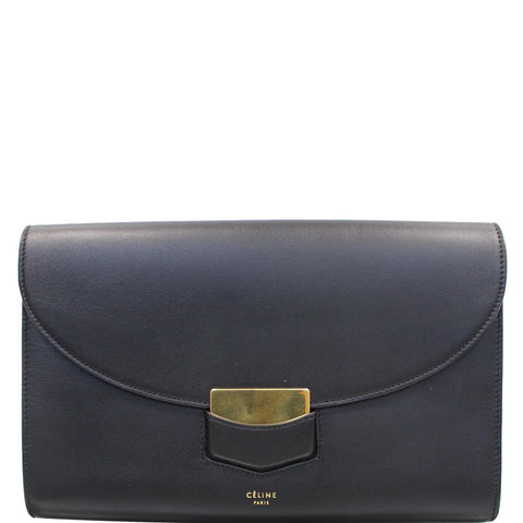 CELINE Trotteur Large Flap Multifunction Smooth Leather Wallet Black