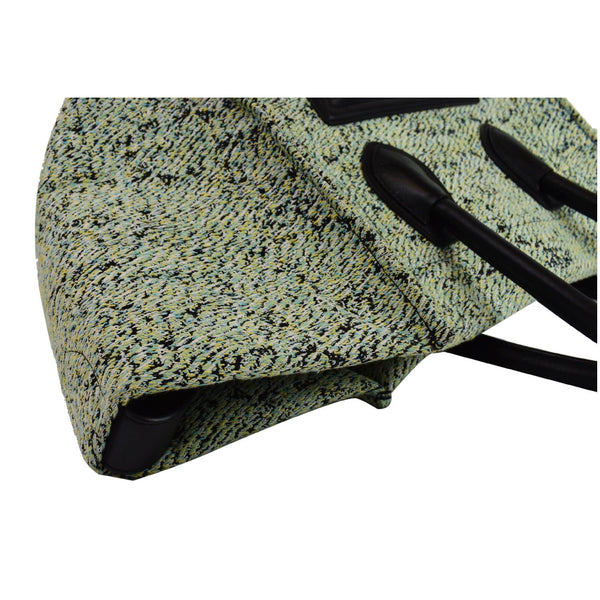 CELINE Phantom Luggage Fuzzy Jacquard Leather Tote Bag Mint