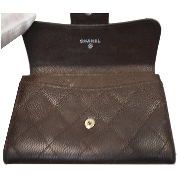 Chanel Classic Flap Caviar Leather Card Holder - flap opened view | DDH