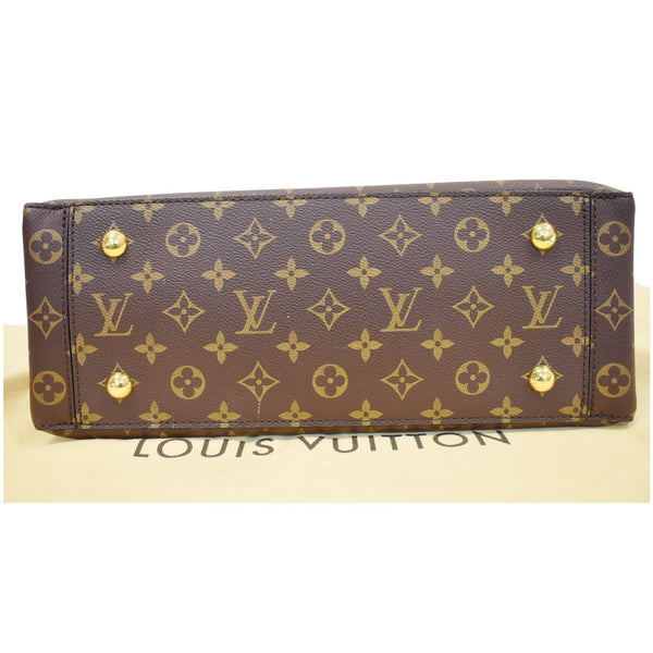 LOUIS VUITTON Flower Monogram Canvas Tote Shoulder Bag Brown/Red