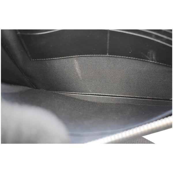 GUCCI Blade Embroidery Leather Wristlet Pouch Black 597678