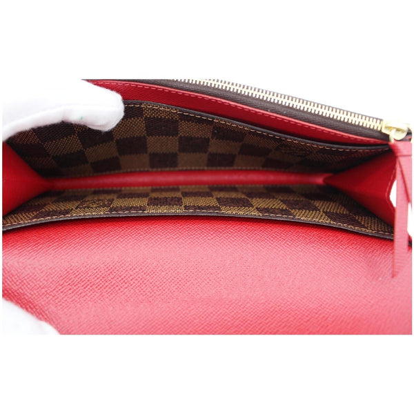 LOUIS VUITTON Emilie Damier Ebene Wallet Brown