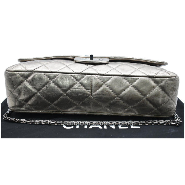 CHANEL 2.55 Reissue Aged Calfskin Leather Shoulder Bag Metallic Gold
