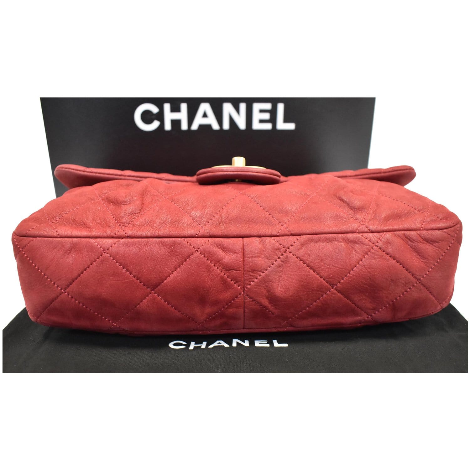 Chanel Top Logo CC Quilted Black Leather Chain Shoulder Bag Flap