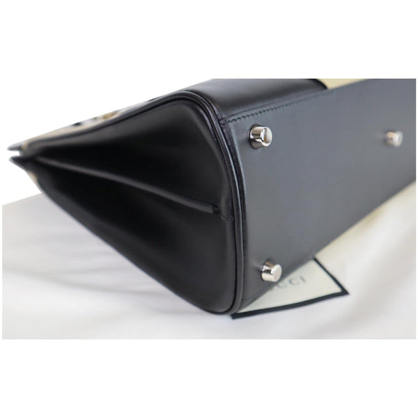 Gucci Medium Zumi Diagonal Stripe Leather Handle Bag brass buttuns