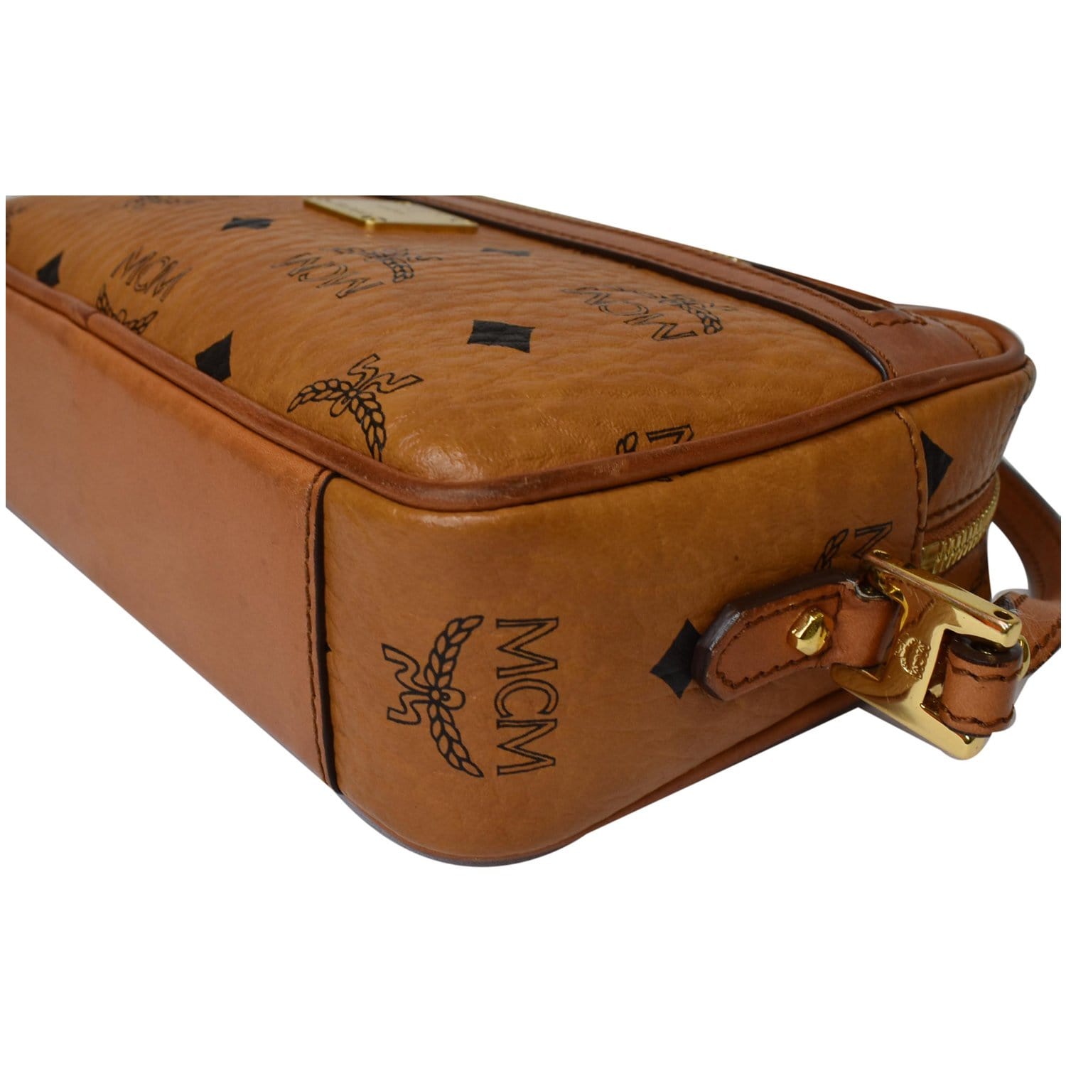 MCM Small Heritage Line Camera Crossbody Bag Cognac