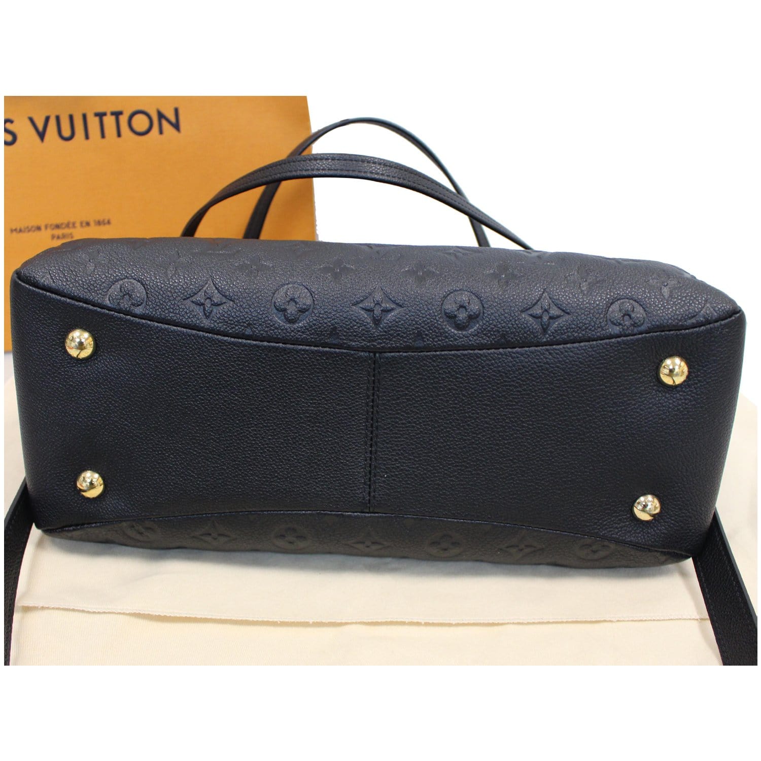 Louis Vuitton Ponthieu Handbag Monogram Empreinte Leather PM Black 2160261