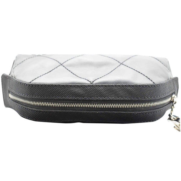 CHANEL Biarritz Quilted Canvas Cosmetic Pouch Black