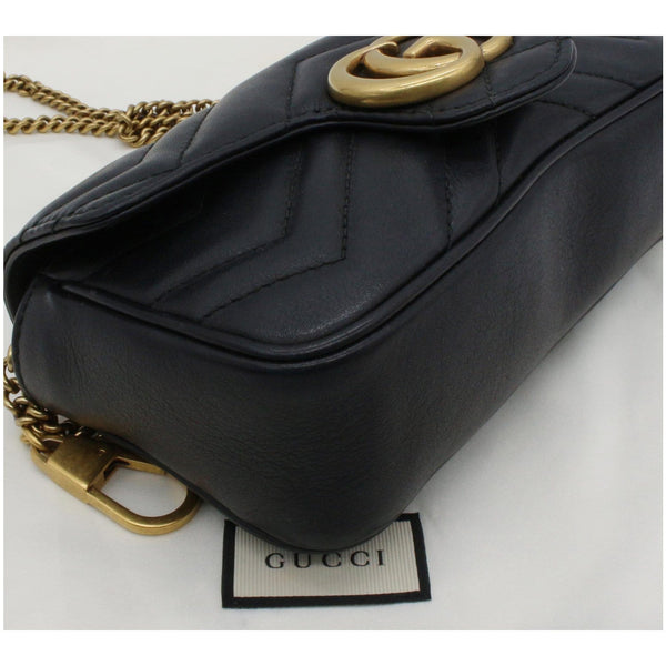 GUCCI GG Marmont Super Mini Leather Crossbody Bag Black 476433