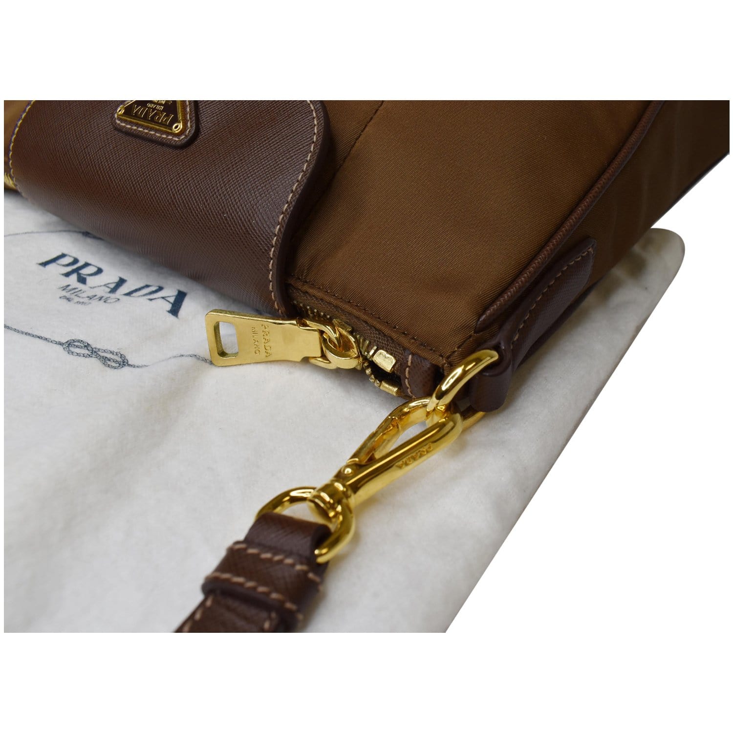 Prada Tessuto Shoulder Bag (brown) – Just Gorgeous Studio