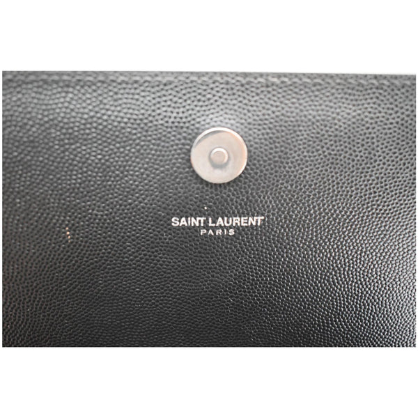 YVES SAINT LAURENT Kate Pebbled Leather Clutch Wallet Black
