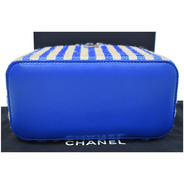 Chanel Raffia Jute Striped Vanity Case Chain bag - blue bottom