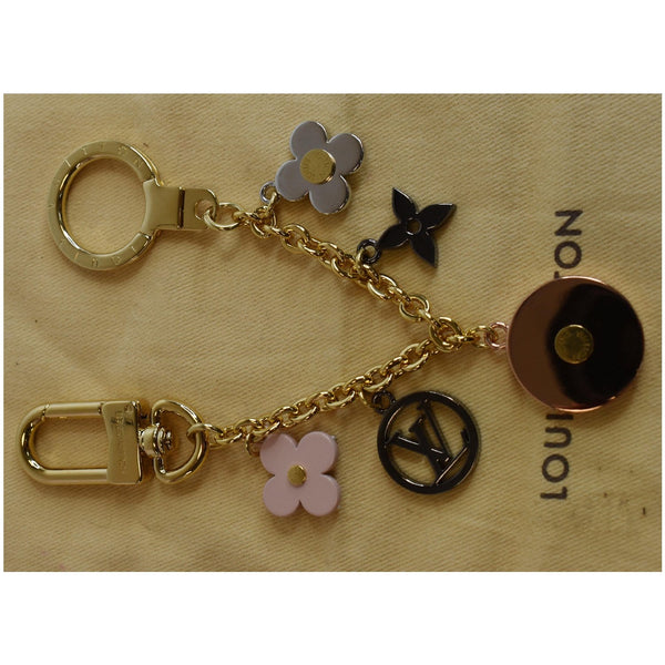LOUIS VUITTON Flash Flower Chain Bag Charm Key Holder Red
