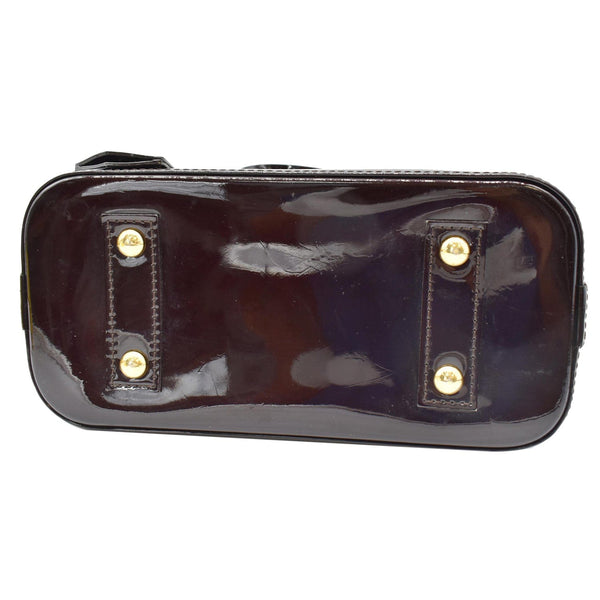 LOUIS VUITTON Alma BB Vernis Leather Satchel Crossbody Bag Amarante