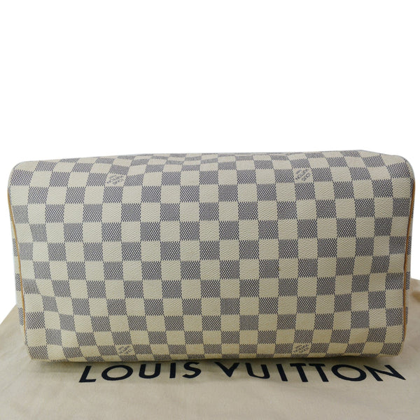 LOUIS VUITTON Speedy 35 Damier Azur Satchel Bag White