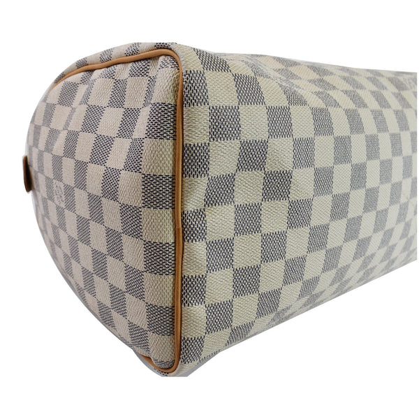 Louis Vuitton Damier Azur Speedy 30 Satchel Handbag corner seams