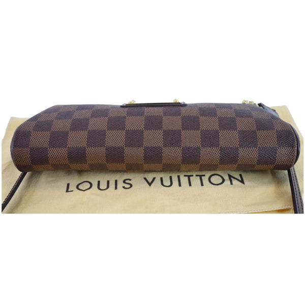 LOUIS VUITTON Pochette Eva Damier Ebene Clutch Crossbody Bag Brown