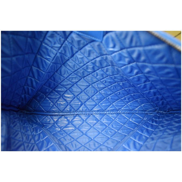 CHANEL Caviar Leather Large O-Case Zip Pouch Blue