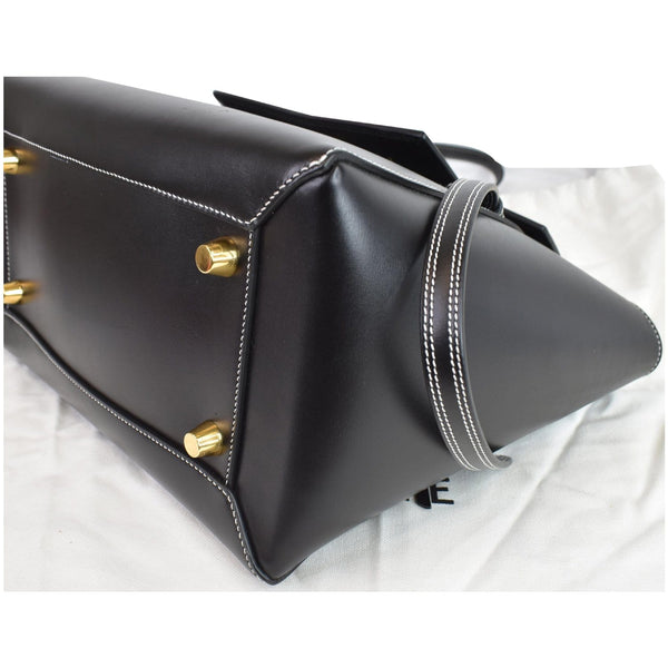 CELINE Double Stitching Mini Belt Calfskin 2Way Shoulder Bag Black