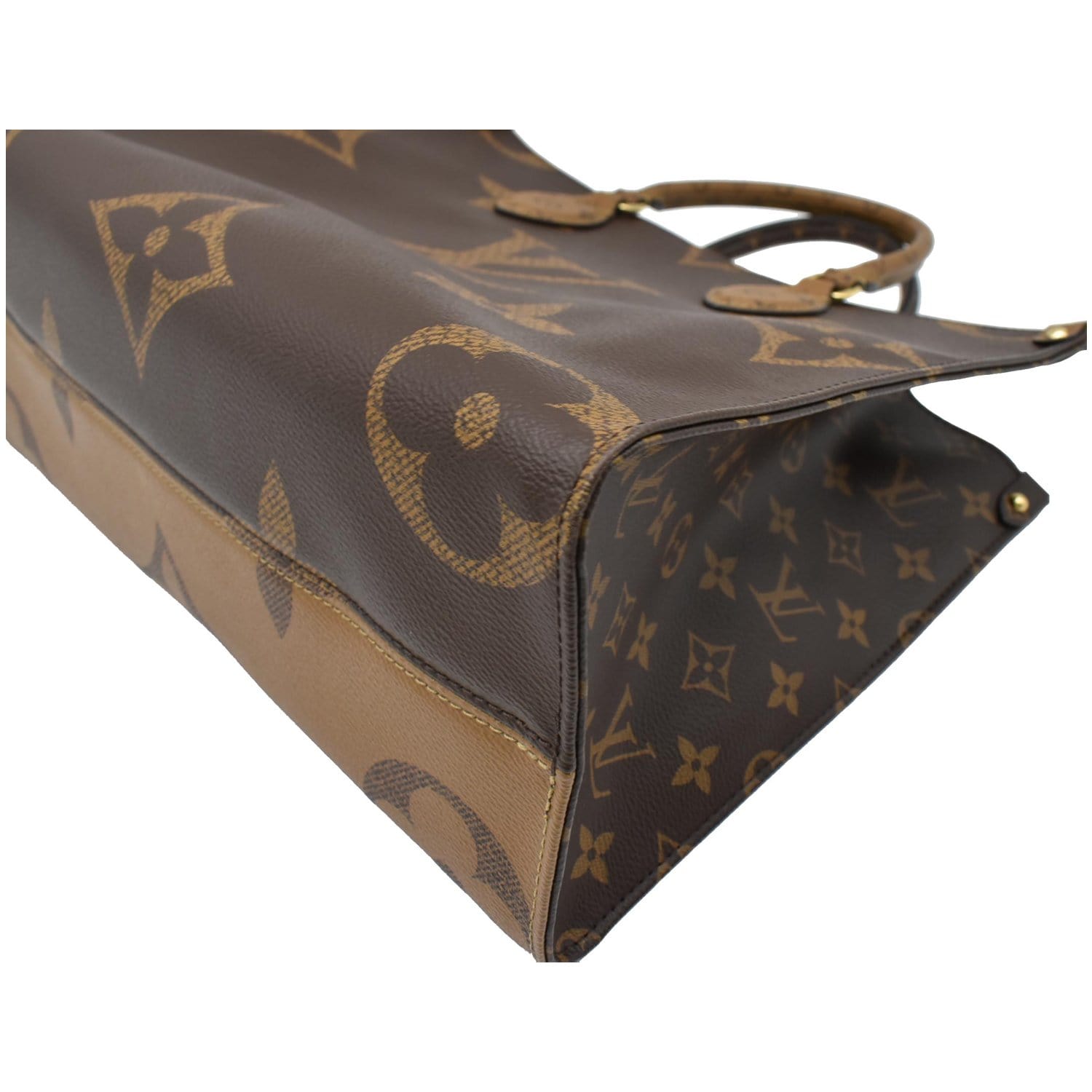 OnTheGo Medium Top Handle Bag in Canvas, Gold Hardware