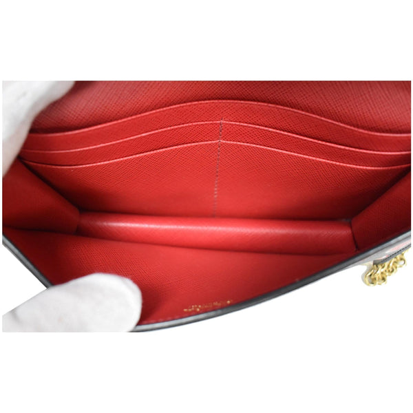 Prada Saffiano Heart Print Long Leather WOC Crossbody Bag - interior view