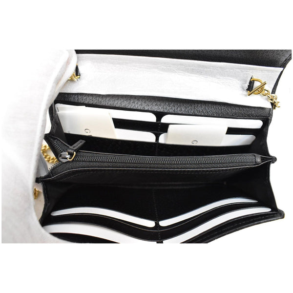 GUCCI Ophidia GG Web Leather Wallet On Chain Bag Black 546592