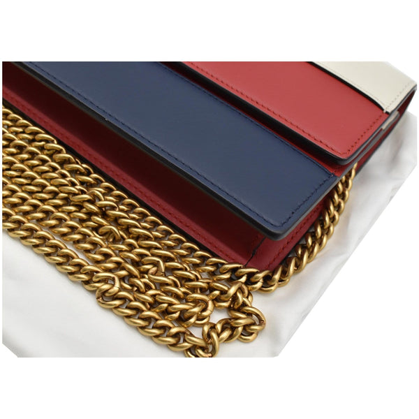 GUCCI Queen Margaret Leather Chain Wallet Red 476079