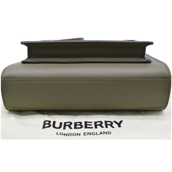 BURBERRY Mini Leather Pocket Tote Bag Dark Fern Green