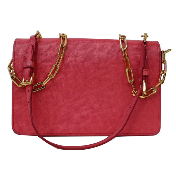 Prada Saffiano Metal Leather Wallet on Chain Handbag - pink | DDH