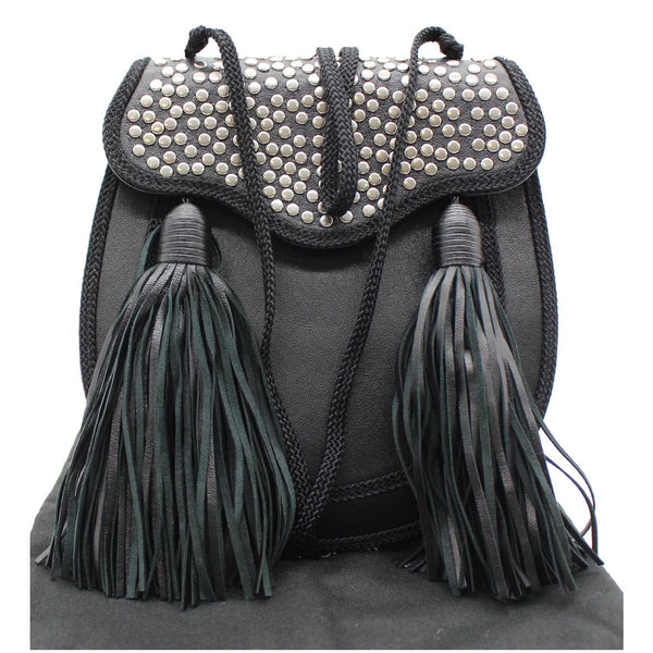 YVES SAINT LAURENT Opium 2 Studded Leather Tassel Bag Black