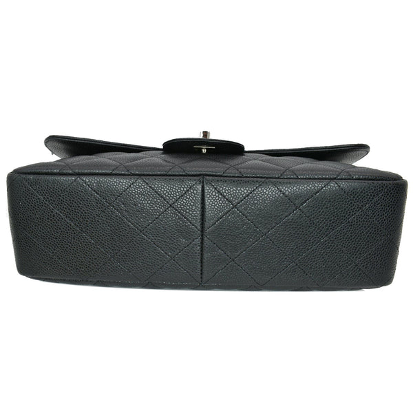 CHANEL Jumbo Classic Single Flap Caviar Leather Shoulder Bag Black
